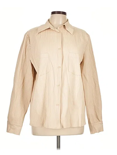 Pre-owned Prettylittlething Long Sleeve Blouse In Tan