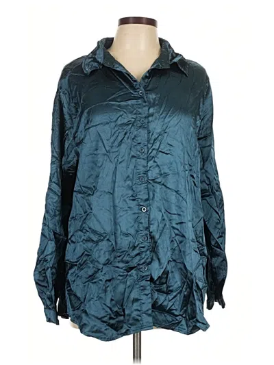 Pre-owned Prettylittlething Long Sleeve Blouse In Teal
