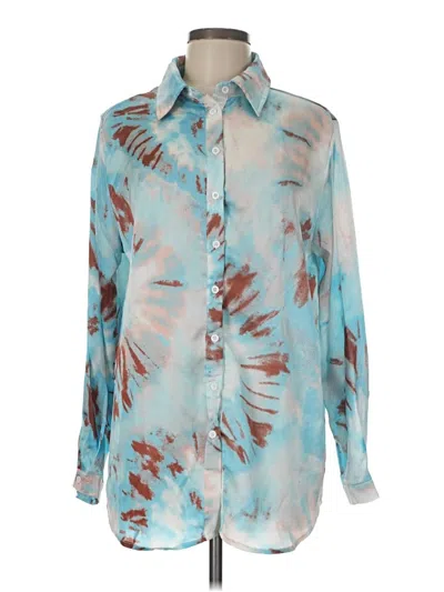 Pre-owned Prettylittlething Long Sleeve Blouse In Teal