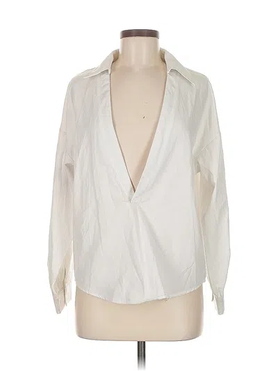 Pre-owned Prettylittlething Long Sleeve Blouse In White