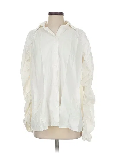 Pre-owned Prettylittlething Long Sleeve Blouse In White