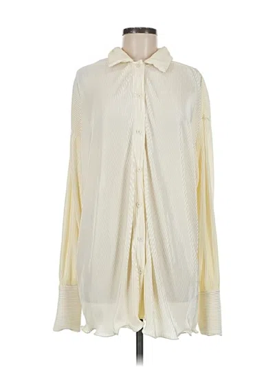 Pre-owned Prettylittlething Long Sleeve Blouse In White