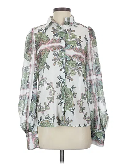 Pre-owned Prettylittlething Long Sleeve Blouse In White