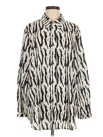 Pre-owned Prettylittlething Long Sleeve Blouse In White