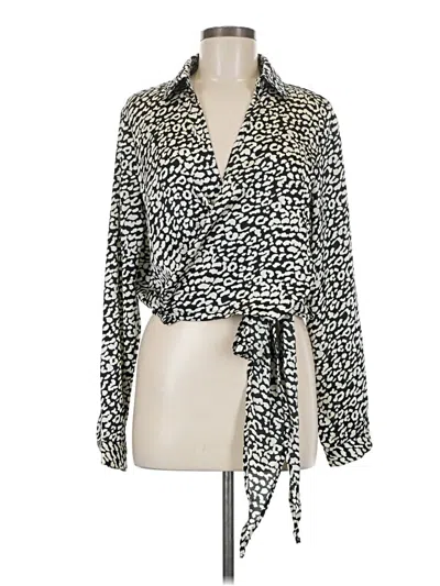 Pre-owned Prettylittlething Long Sleeve Blouse In White