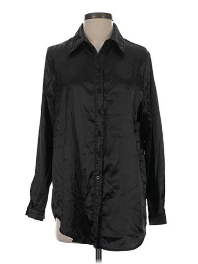 Pre-owned Prettylittlething Long Sleeve Button Down Shirt In Black