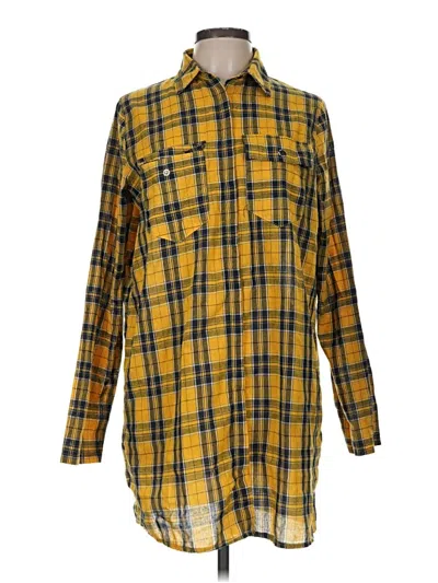 Pre-owned Prettylittlething Long Sleeve Button Down Shirt In Yellow
