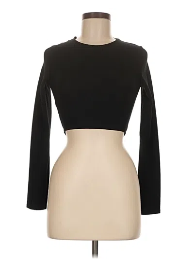 Pre-owned Prettylittlething Long Sleeve Top Black Boatneck Tops