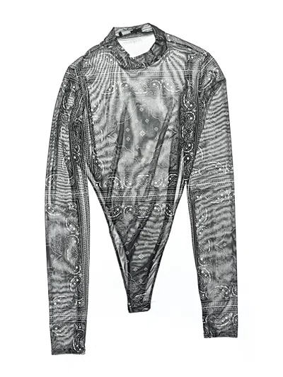 Pre-owned Prettylittlething Long Sleeve Top Silver Turtleneck Tops
