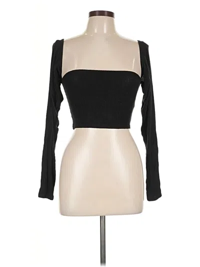 Pre-owned Prettylittlething Long Sleeve T-shirt In Black