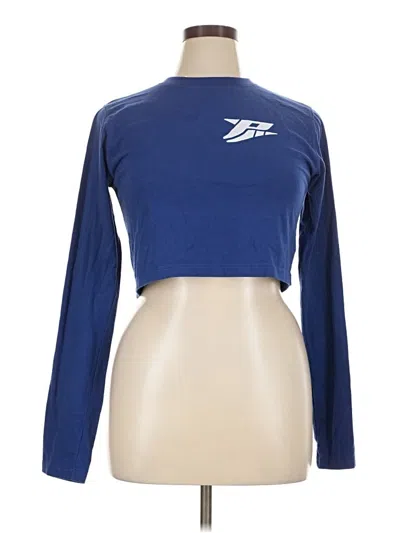 Pre-owned Prettylittlething Long Sleeve T-shirt In Blue