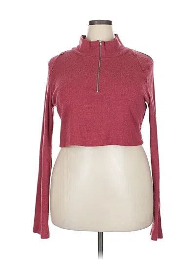 Pre-owned Prettylittlething Pullover Sweater In Burgundy