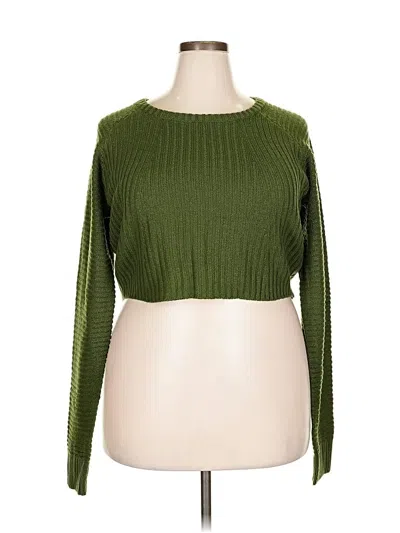 Pre-owned Prettylittlething Pullover Sweater In Green