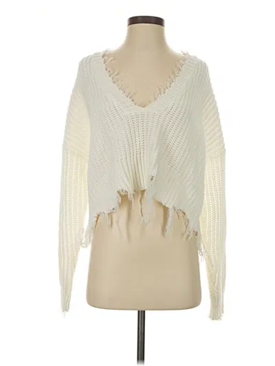 Pre-owned Prettylittlething Pullover Sweater In Ivory