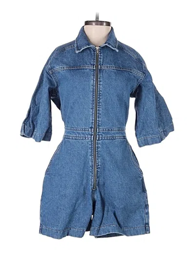 Pre-owned Prettylittlething Romper In Blue