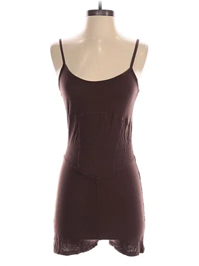 Pre-owned Prettylittlething Romper In Brown