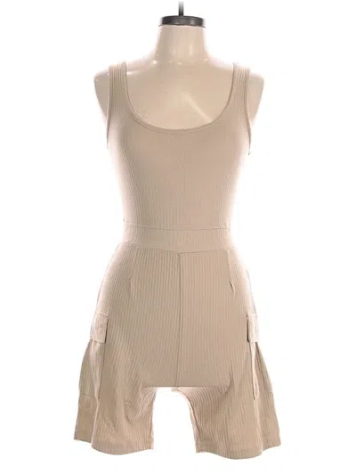 Prettylittlething Romper In Tan