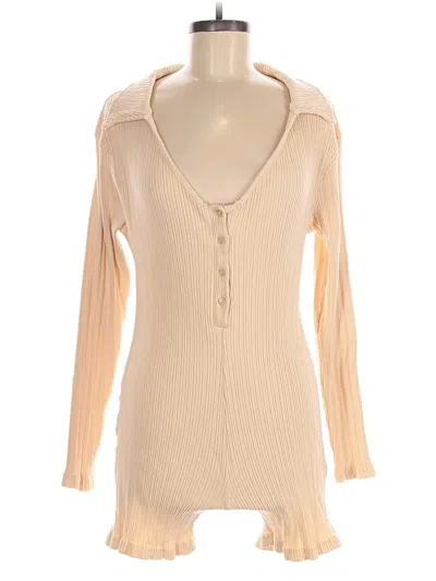 Pre-owned Prettylittlething Romper In Tan