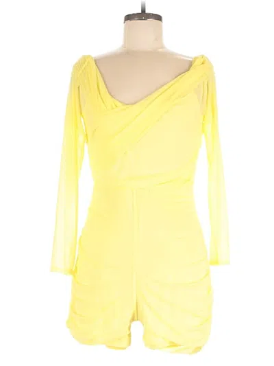 Pre-owned Prettylittlething Romper In Yellow