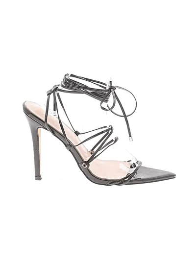 Pre-owned Prettylittlething Sandals In Gray