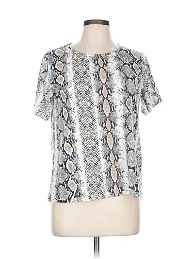 Pre-owned Prettylittlething Short Sleeve Blouse In Silver
