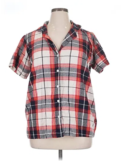 Pre-owned Prettylittlething Short Sleeve Button Down Shirt In Red