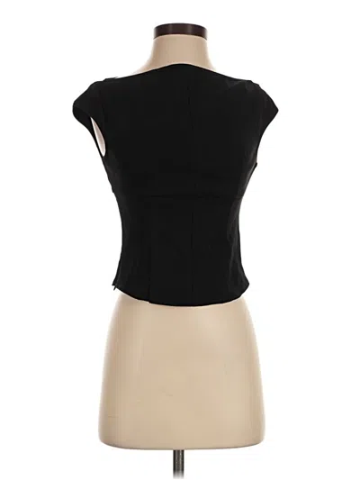 Pre-owned Prettylittlething Short Sleeve Top Black Strapless Neckline Tops