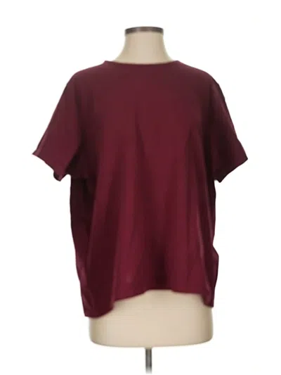 Pre-owned Prettylittlething Short Sleeve T-shirt In Burgundy