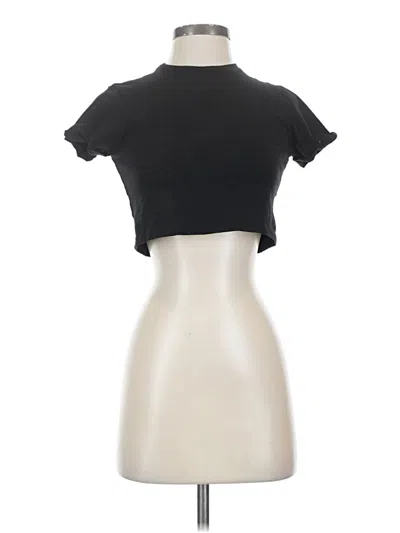 Pre-owned Prettylittlething Short Sleeve Turtleneck In Black