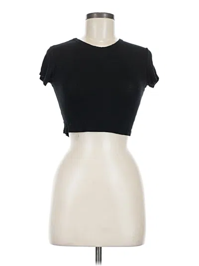 Pre-owned Prettylittlething Short Sleeve Turtleneck In Black