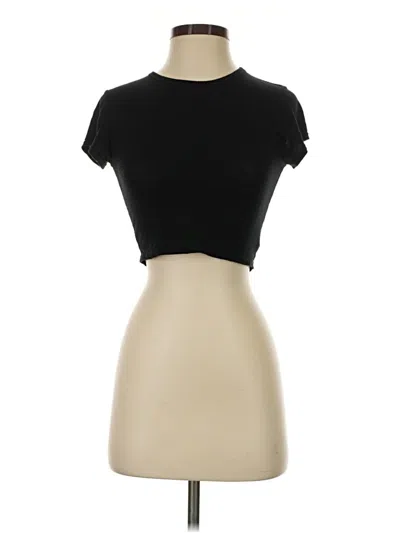 Pre-owned Prettylittlething Short Sleeve Turtleneck In Black