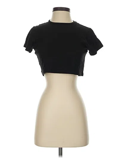 Pre-owned Prettylittlething Short Sleeve Turtleneck In Black