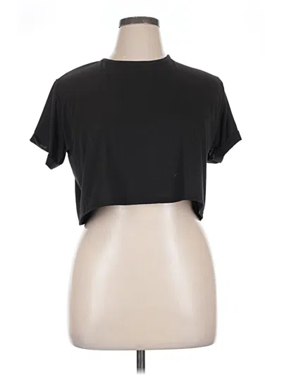 Pre-owned Prettylittlething Short Sleeve Turtleneck In Black