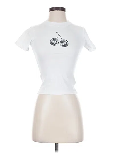 Pre-owned Prettylittlething Short Sleeve Turtleneck In White
