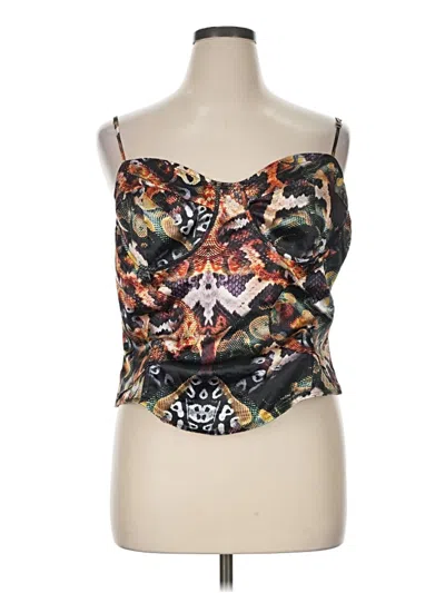 Pre-owned Prettylittlething Sleeveless Blouse In Brown