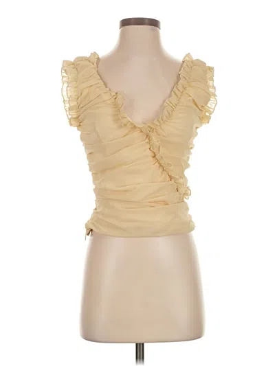 Pre-owned Prettylittlething Sleeveless Blouse In Gold