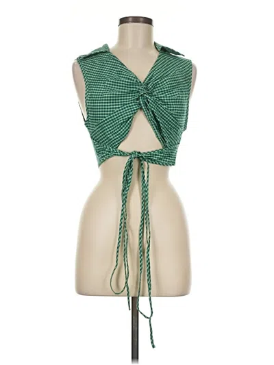Pre-owned Prettylittlething Sleeveless Blouse In Green
