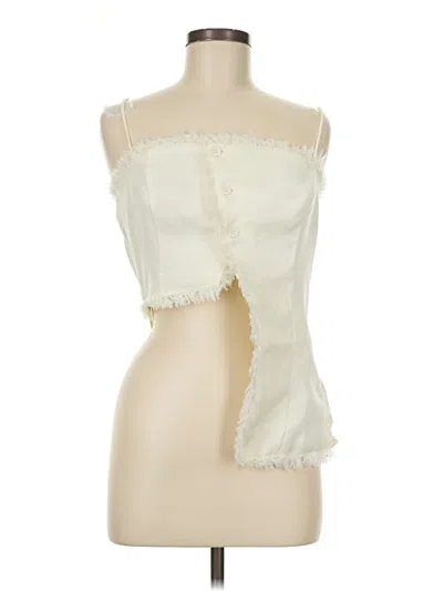 Pre-owned Prettylittlething Sleeveless Blouse In Ivory