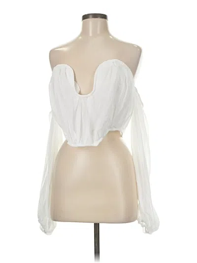 Pre-owned Prettylittlething Sleeveless Blouse In White