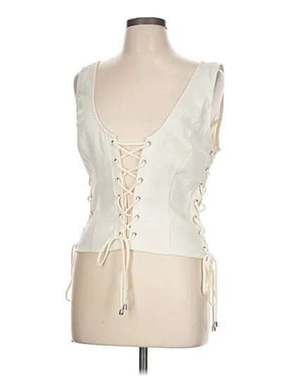 Pre-owned Prettylittlething Sleeveless Blouse In White