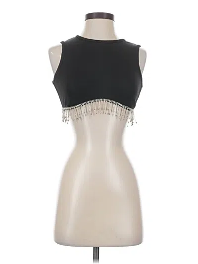 Pre-owned Prettylittlething Sleeveless Top Black Halter Neckline Tops