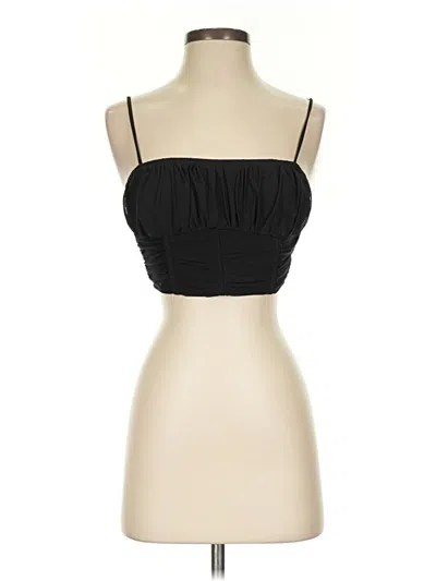 Pre-owned Prettylittlething Sleeveless Top Black Strapless Neckline Tops