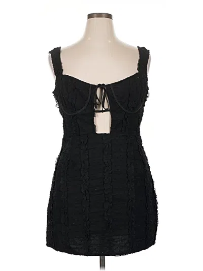 Pre-owned Prettylittlething Sleeveless Top Black Sweetheart Neckline Tops