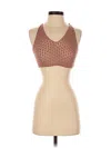 Prettylittlething Sleeveless Top Brown Halter Neckline Tops In Brown
