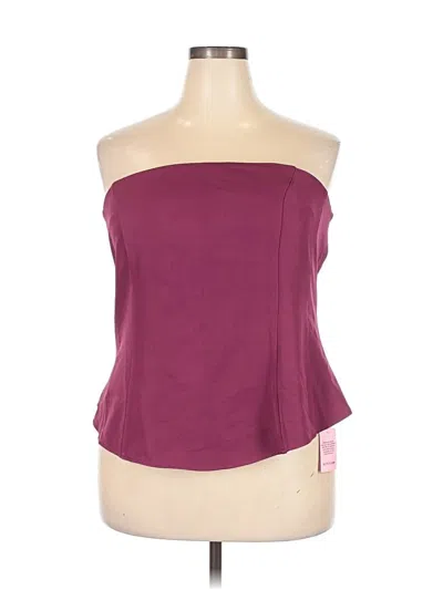 Prettylittlething Sleeveless Top Burgundy Strapless Neckline Tops