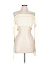 Prettylittlething Sleeveless Top Ivory Strapless Neckline Tops In White