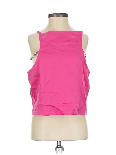 Pre-owned Prettylittlething Sleeveless Top Pink One Shoulder Neckline Tops