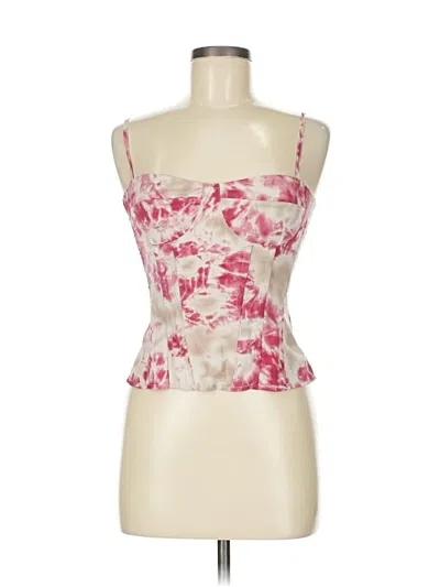 Pre-owned Prettylittlething Sleeveless Top Pink Strapless Neckline Tops