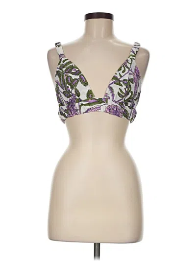 Pre-owned Prettylittlething Sleeveless Top Purple Plunge Neckline Tops