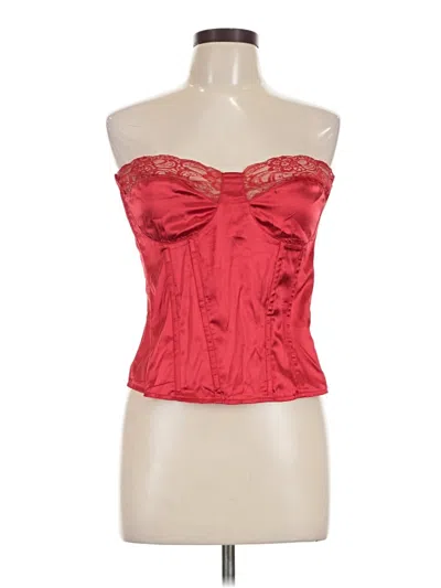 Prettylittlething Sleeveless Top Red Strapless Neckline Tops